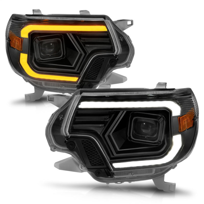 ANZO, ANZO LED Projector Headlights w/ Light Bar Switchback Black Housing Toyota Tacoma 2012-2015 | 111556