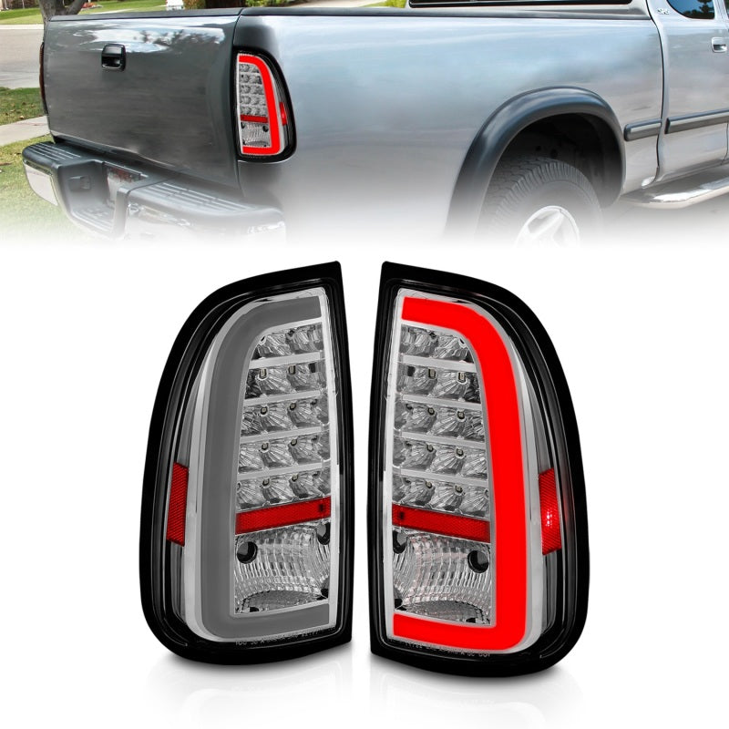 ANZO, ANZO LED Taillights w/ Light Bar Chrome Housing Clear Lens Toyota Tundra 2000-2006 | 311413