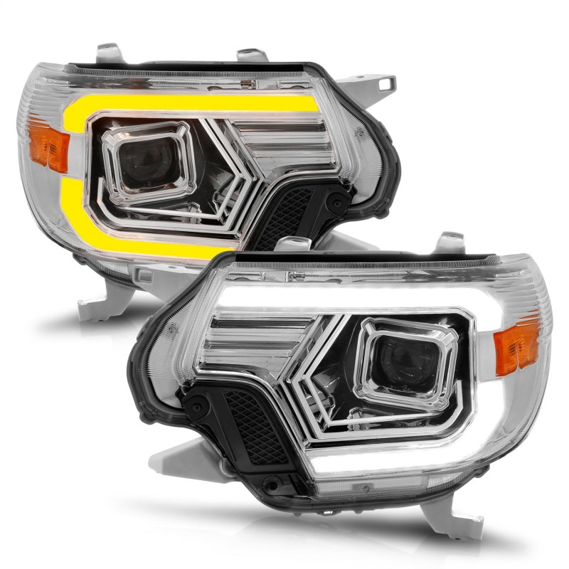 ANZO, ANZO Projector Headlights w/ Light Bar Switchback Chrome Housing Toyota Tacoma 2012-2015 | 111557