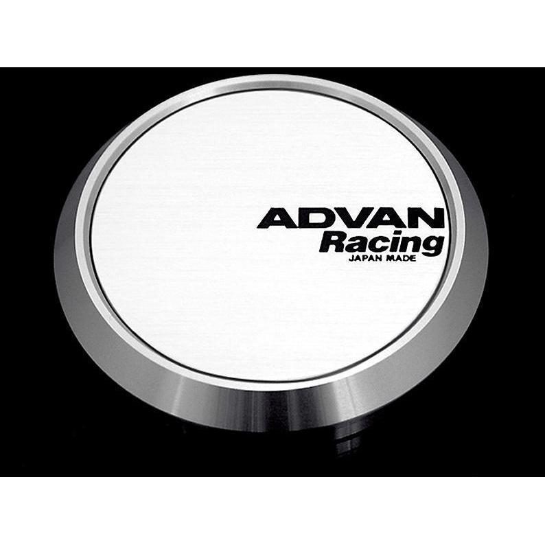 Advan, Advan 63mm Flat Centercap - White/Silver Alumite - Universal  (V2389)