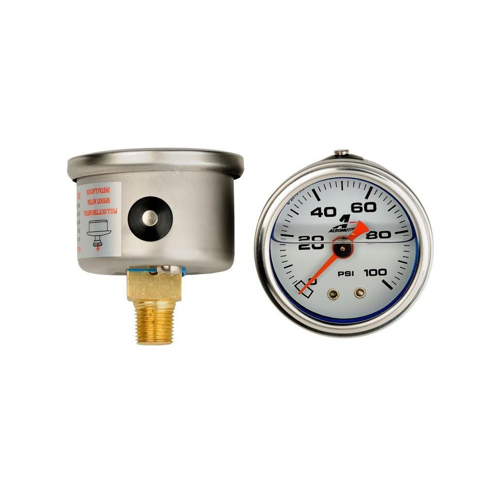 Aeromotive, Aeromotive 0-100 psi Fuel Pressure Gauge - Universal | 15633