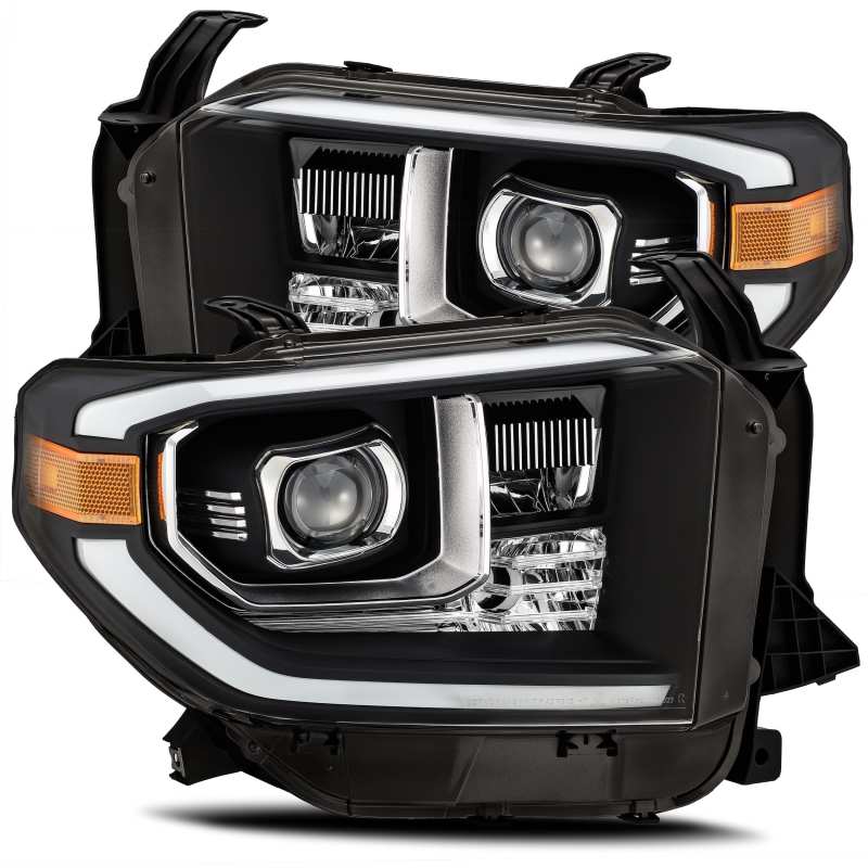 AlphaRex, AlphaRex LUXX LED Projector Headlights Plank Style Design Black w/ Activ Light / DRL Toyota Tundra 2014-2020 | 880803