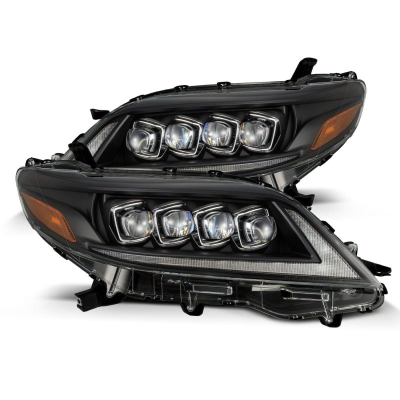 AlphaRex, AlphaRex NOVA LED Projector Headlights Plank Style Black w/ Activ Light/ Seq Signal/ DRL Toyota Sienna 2011-2020 | 880768