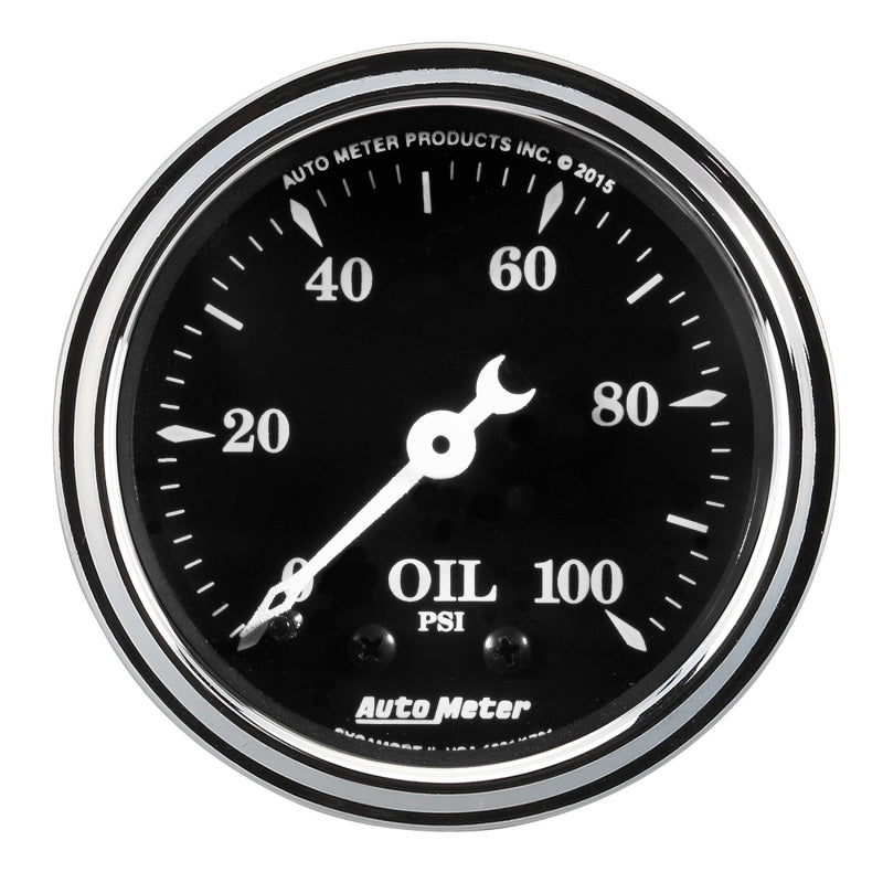 AutoMeter, Auto Meter Gauge Oil Pressure 2 1/16in 100psi Mechanical Old Tyme Black Universal | 1721