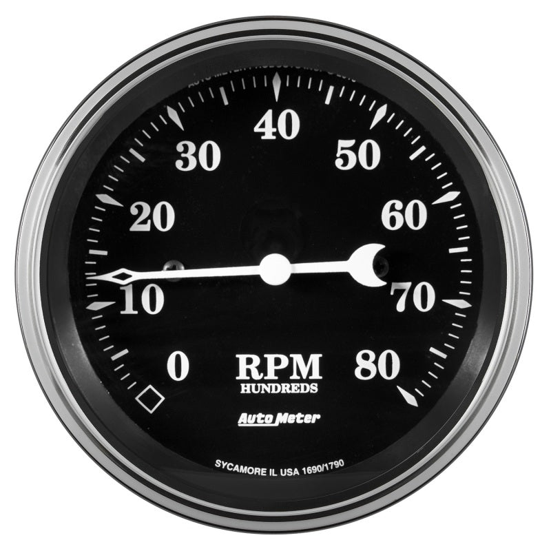 AutoMeter, Auto Meter Gauge Tachometer 3 3/8in 8k RPM In-Dash Old Tyme Black Universal | 1790
