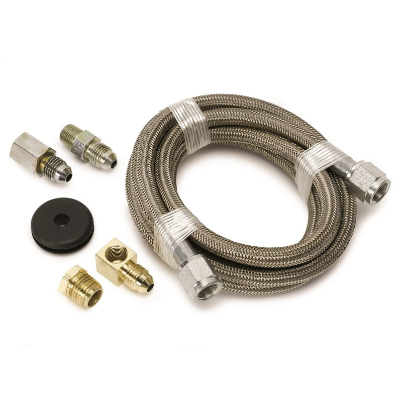 AutoMeter, Autometer #4 Braided SS Line -4AN 6ft -4AN and 1/8in NPTF Fittings Universal | 3228